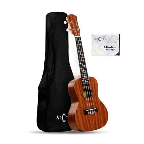 ARCTIC Soprano Ukulele 24 Inch for Beginners Mahogany Wooden Ukulele with Nylon Strings, Tuning Pegs & Fingerboard (24 SPL)