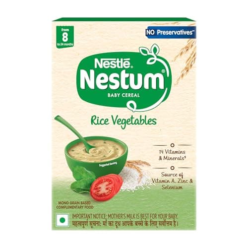 Nestum Baby Cereal From 8 to 24 Months, Rice Vegetables, 300g (Weight may vary upwards), Bag-In-Box Pack