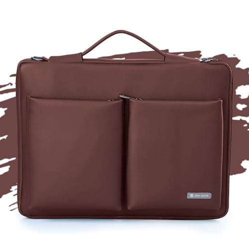 eller santé® Laptop Messenger Bag for Men and Women compatible with MacBook 14" Premium Collection Refined Leather Sleeve with adjustable Strap Highly Durable (Tan Brown)