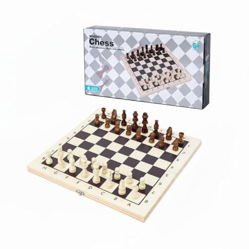 UJEAVETTE Teacher Recommended Portable Chess Set Competition Use Travel Chess Set Foldable Design Game Equipment Easy to Carry for Students, Kids, School, L