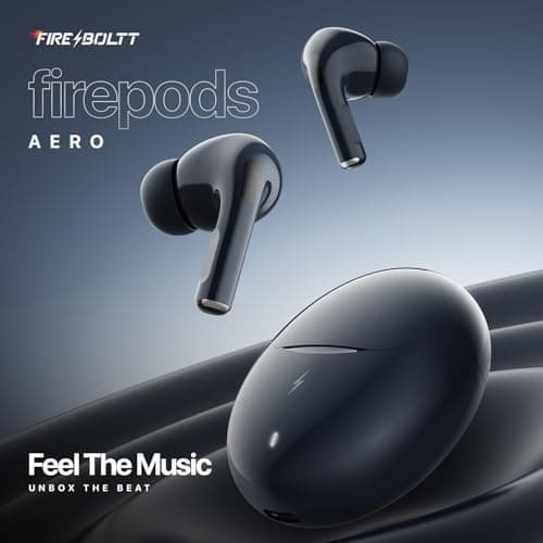 Fire-Boltt Aero TWS Earbuds Custom EQ, Wireless Bluetooth 5.4, Music & App Support, 50H Playtime, Fast Charging Case, 50ms Low Latency for Gaming, Touch Controls, IPX4 Waterproof, Clear Calls - Blue 2