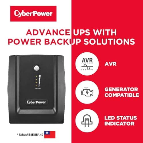 CyberPower Line Interactive/Offline UPS UT1200E - 1200VA / 720W, 230V, UPS for Personal Computers, Desktop PCs, Laptops, Routers, Networking Devices and Gaming Consoles 2