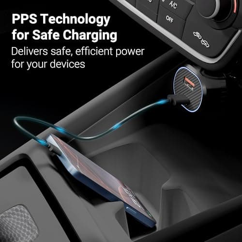 Zebronics 52 Watts Car Charger, Dual Output - USB (22W),Type C (30W), Included 1m Type-C 60W Cable, Rapid Charge, PPS Tech, Compact Design, for Smartphones, iPhones, Tablets, Earbuds (CC52) 5
