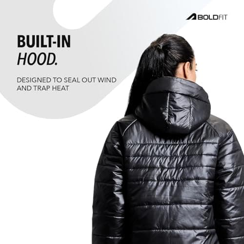 Boldfit Puffer Jacket For Women Hooded Jacket For Women Winter Wear Winter Jacket Full Sleeve Jackets For Women Insulated Winter Jacket For Women Monsoon Winter Wear For Women Jacket - Black S 5