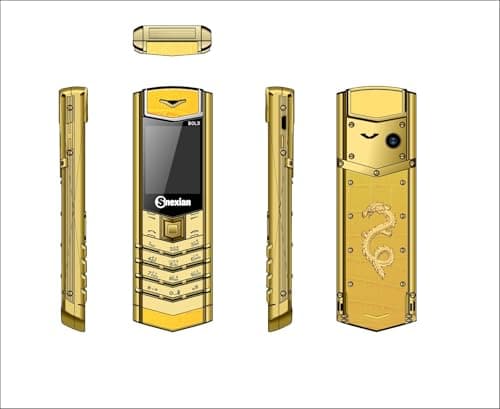 Snexian Bold V1 Premium Finish Dual Sim |Keypad Mobile| with 1.8" Display |Metal Body|Unique Design|BT Dialer| Call Recording|Long Lasting Battery|FM|Camera|Feature Phone| Gold 3