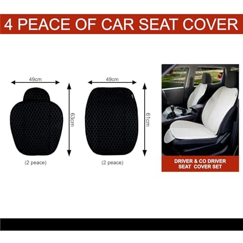 AURAFRESH Seat Car Cushion Pad Breathable Quilted Seat Cover Protector Anti Slip Base Universal Fit Comfort Mat Set for Passenger Support (baige, 4PC of Set (only Front Seat)) 3