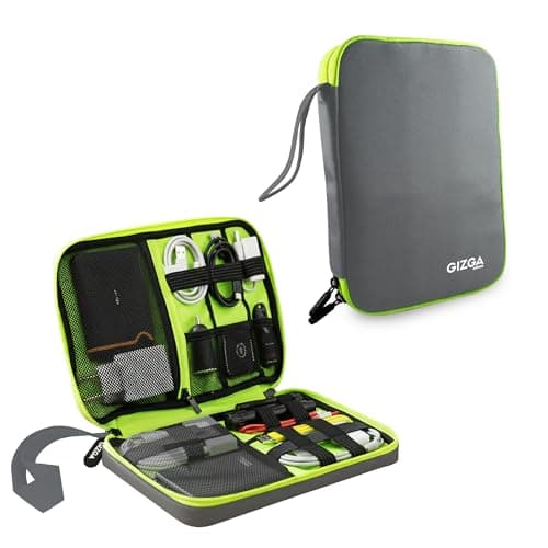 Gizga Essentials Gadget Organizer Case, Portable Zippered Pouch for All Small Gadgets, HDD, Power Bank, USB Cables, Power Adapters, etc (Grey)