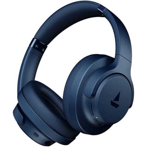 Boat Rockerz 512 ANC,(~40dB) Hybrid ANC, 80H Battery, 40mm Drivers, 40ms Low Latency, ENx Tech,Stream Ad Free Music via App Support, Bluetooth Headphones, Wireless Headphone with Mic (Bold Blue)