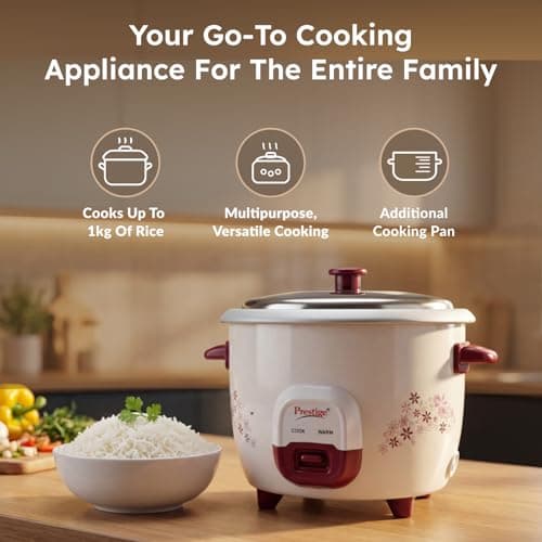 Prestige PRWO 1.8 Liters Red Colour Rice Cooker 3