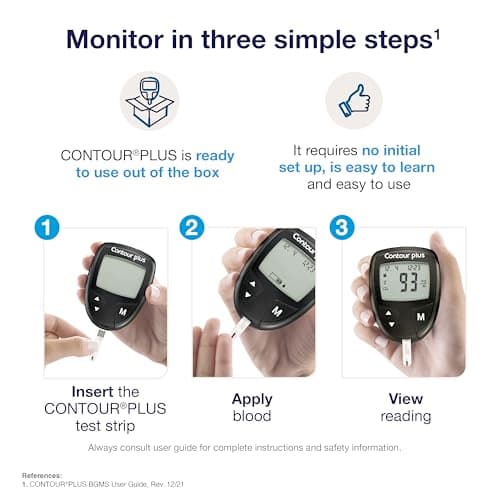 Contour Plus Blood Glucose Monitor, Glucometer with 25 Free Test Strips 3