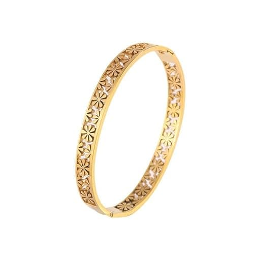 MEENAZ Gold Bangle Bracelet for Women Stylish | Stainless Steel Bangle Set Bracelets | Anti Tarnish Jewellery for women | Valentine Gift for girlfriend Girls, for woman Couple Kada -264