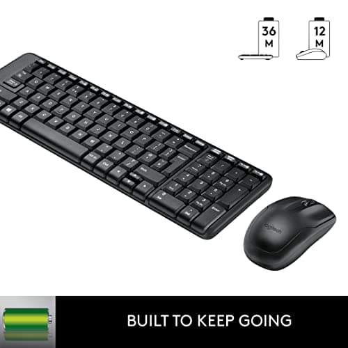 Logitech MK215 Wireless Keyboard and Mouse Combo for Windows, 2.4 GHz Wireless, Compact Design, 2-Year Battery Life(Keyboard),5 Month Battery Life(Mouse) PC/Laptop- Black 4