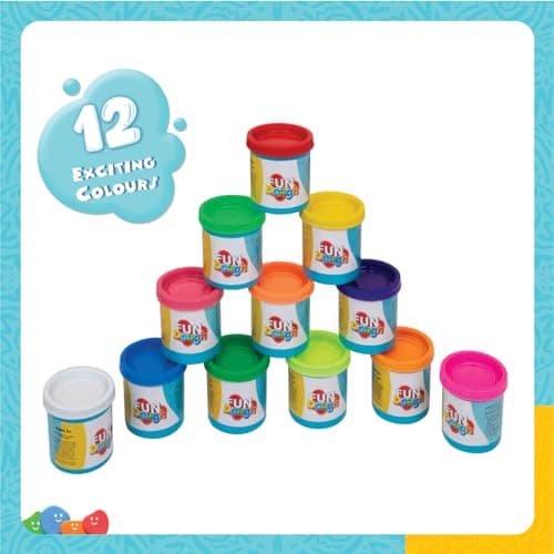 Fundough Funskool Box of Colours, Play Dough, Art and Craft Set for Kid, 12 Colorful Tubs of 50g Each (600g Total), Learning, Fun & Engaging, Multicolour, Gift Set for Kids, Age 3+ Years 3