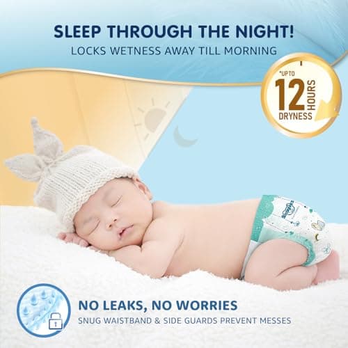 Amazon Brand – Supples Super Comfort Baby Diaper Pants | Small (4–8 kg), 70 Count | Dermatologically tested, Ultra-Thin, Soft & Breathable | Wetness Indicator, Anti-Leak, All-Night Absorbency 3