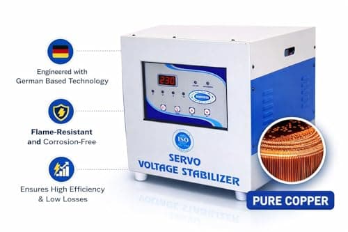 BLUELIZER 7.5 KVA Servo STABILIZER WorkingRange (140-285 V) with High/Low Cut Off (India's First Servo with in Display Ampere Meter) Copper Coil (1 Year Replacement Warranty) 7140 3