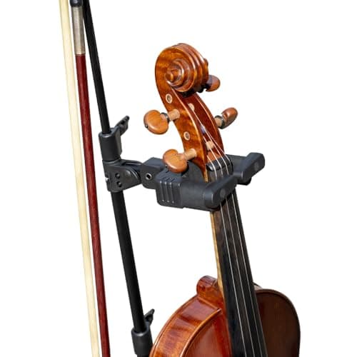 Foiltech Violin Stand with Bow Holder Height Adjustable with Automatic Locking Hook & Soft Pad Material 5