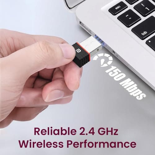 Portronics Wiplug 150 WiFi USB Mini Adapter Supports Wireless Data Upto 150 Mbps, Hotspot Adaptor, IEEE 802.11 b/g/n Support,Advanced WPA/WPA2 Security Encryption, Plug & Play Setup (Black) 3