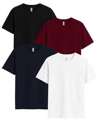 Sleepynuts Women Boyfriend Plain Round Neck Half Sleeve T-Shirt