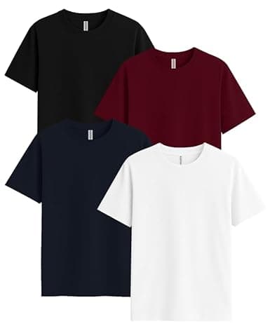 Sleepynuts Women Boyfriend Plain Round Neck Half Sleeve T-Shirt