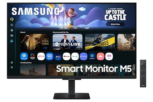 Samsung 32" (80cm) M5 Smart Monitor with Smart TV Experience|FHD 1920 x 1080|Screen Mirroring TV Plus|Speakers|Adaptive Sound|Wi-Fi|HDMI|Bluetooth|LS32FM500EWXXL|Black