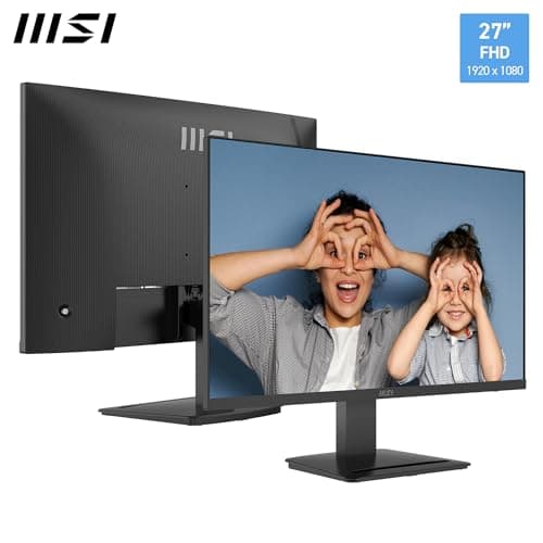 MSI PRO MP273 E14A 27-Inch FHD Computer Monitor, 1920x1080 IPS, 144Hz, 1ms, HDR Ready, AMD FreeSync, Eye Care, Built-in Speaker, HDMI 2.0, DP 1.2a, D-sub, Tilt Adjustable, Vesa Mount, Black 2