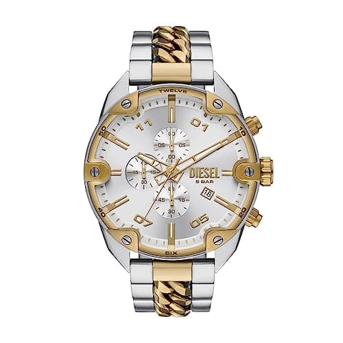 Diesel Stainless Steel Spiked Analog Silver Dial Men Watch-Dz4629, Multi-Color Band