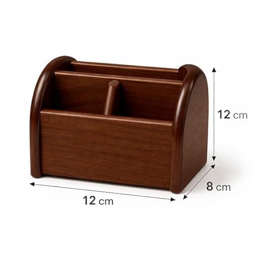 Premium Wooden Pen Stand & Mobile Holder | Desk Organizer for Office, Home & Study Table | Multipurpose Stationery Organizer with Compartments 2