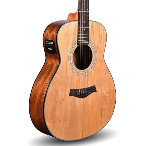 Kadence A06-36-EQ Acoustica 36" Electro Acoustic Guitar | Dreadnought | Travel Friendly | Ash Wood | Built-in Pickup + 2 Band EQ | Comes with Bag | Includes Learning Course | Natural 3