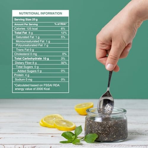 Pureheart Raw Chia Seeds 454 gm | Seeds for Eating | Rich in Calcium Protein Fiber Omega-3 and Antioxidant | Chia Seeds for Weight Management | Diet Snack Naturally Sourced - Reusable Jar 2