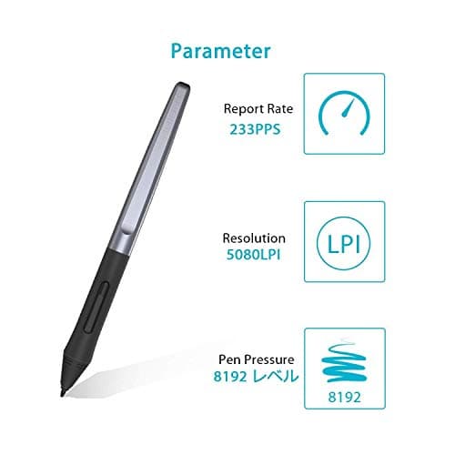 Huion PW100 Battery-Free Stylus Pen for Huion Drawing Graphics Tablet Inspiroy H640P H950P H1060P H1161 HS64 HS610 H320M H610Pro V2 H420X H580X H610X Writing Tablet, Black 4