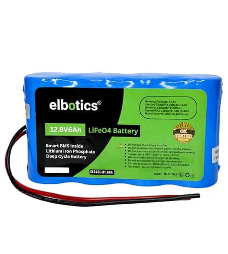 12.8V 6Ah (76.8Wh) LiFePO4 Lithium Iron Phosphate Battery with Smart BMS Solar Inverter Battery 2000+ Cycles 2 Year Warranty