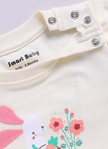 Smart Baby Cotton Night Suit for Girls | Baby Girl Dress 6-18 Months Stylish | Full Sleeve T-Shirt & Pajama Set | Infant Nightwear & Kids Clothes Pajama Set (Yellow, 18 Months) 3
