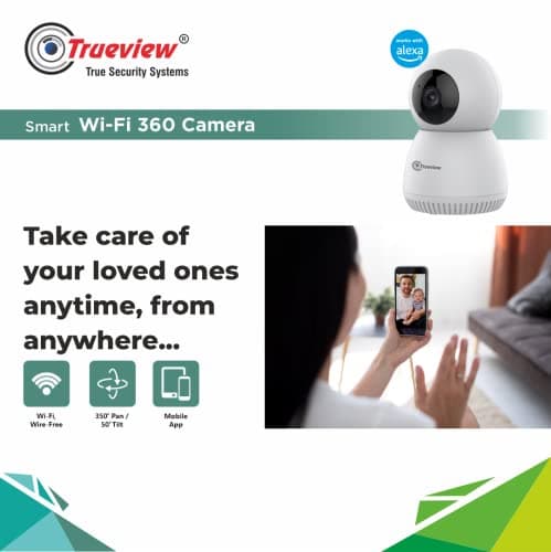 Trueview 3MP WiFi Robot Security Camera | 360° Pan Tilt | All-Time Color Night Vision | AI Auto Tracking & 2-Way Audio | Alexa Compatible | Supports 256GB Memory Card | STQC Certified for Privacy 4
