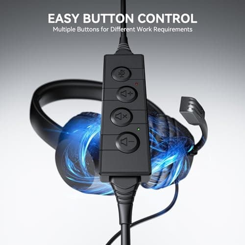 LEVN Headset with Mic, USB Headset with Microphone for PC, Headphones with Mic for Pc with Noise Canceling Microphone for Laptop, USB Headphones for Work from Home/Call Center/Open Office, Black 3