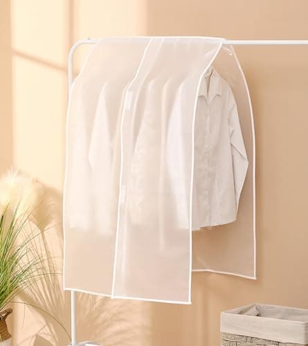 Wolpin Clothes Cover for Men's Blazer/Dress/Saree, Dust-proof Jacket Organiser, Wardrobe Organiser (60 x 120 cm) 1Pc, Ethylene Vinyl Acetate 2