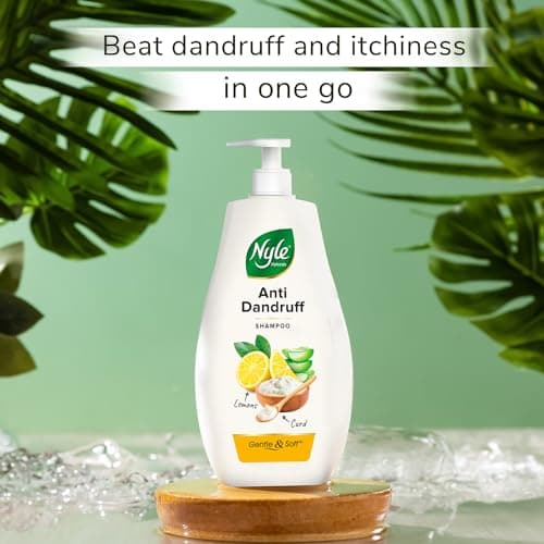 Nyle Naturals Anti Dandruff Shampoo 800ml | Enriched with Curd and Lemon for Fresh, Clear Scalp, Effective Flake Control | Mild Formula for Everyday Use 3