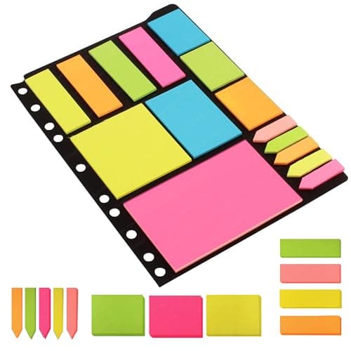 FunBlast Sticky Notes – 375 Sheets Sticky Notes, Stationary Items, Self-Adhesive Memo Pad Bookmark Point It Marker Memo Sticker, Sticky Pad, Stick Notes for Study – 6 Size