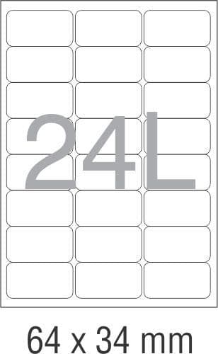 Novajet Multipurpose Label For Inkjet/Laser Printer 24 Label (Size Of Lable 64 Mm X 34 Mm) In A4 Sheet (100 Sheet), 100 Labels 3