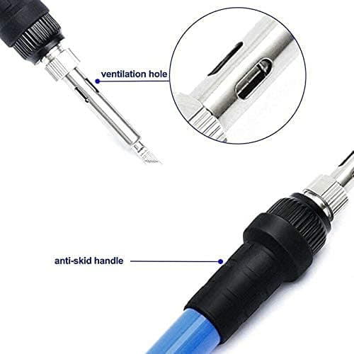 Wynhard 60 Watt Soldering Iron with Adjustable Temperature Soldering Gun Electric Welding Solder Soldering Iron Rework Station Handle Heat Pencil Tool with 5 Pcs Tip Solder Iron 3