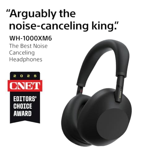 Sony WH-1000XM6 The Best Wireless Noise Canceling Headphones, HD NC Processor QN3, 12 Microphones, Adaptive NC Optimizer, Mastered by Engineers, Studio-Quality- Black 5