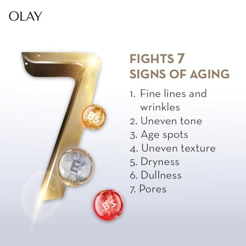 Olay Total Effects Serum |with Vitamin C, B5, Niacinamide, Green Tea |Fights 7 signs of ageing for glowing, hydrated and younger looking skin |Suitable for Normal, Dry, Oily & Combination skin |50 ML 5