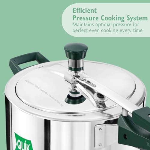 Hawkins 5 Litre Pressure Cooker | Stainless Steel | Quik | Straight Body | Induction Compatible | Ideal for 5–7 persons | Silver (QSP50)|Induction and Gas Stove Compatible 5