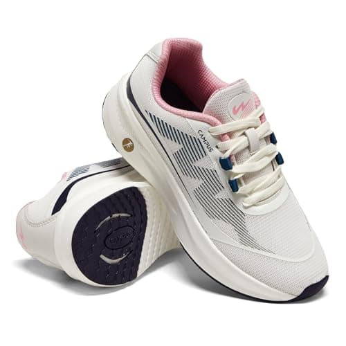 Campus Women's Ciara Running Shoes Off.WHT/Baby.Pink - 7UK/India 3