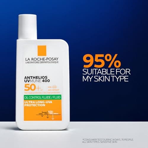 La Roche-Posay Anthelios UVMUNE400 Oil Control Invisible Fluid SPF50+ PA++++ Broad Spectrum UV Protection, Ultra-Lightweight, Mattifying, Non-perfumed Sunscreen for Oily & Acne-Prone Skin, 50ml 4