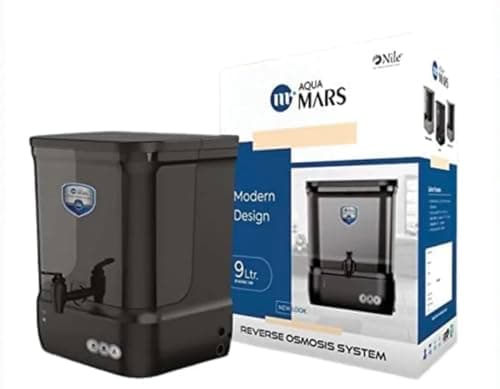 Aqua Mars RO Water Purifier | 9 Liter Storage | RO + UV + Zinc + B12 + Copper + Alkaline + TDS Control | ISO Certified | 3000 TDS | Suitable for all type water with 1-Year Warranty (Black)