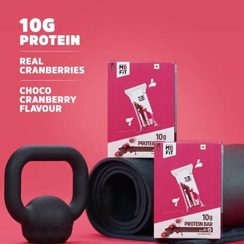 MuscleBlaze 10g Protein Bar (Choco Cranberry, Pack of 6) | Protein Blend, Healthy Protein Snacks | For Energy & Fitness 3