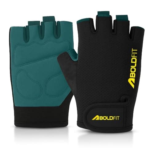 Boldfit Gym Gloves for Men Workout Unisex Cushion Hand Gloves for Gym for Men & Women for Cycling, Weightlifting, Workout Comfortable Fit Bike Riding, Cycling Handgloves - Coregrip Black Yellow XL
