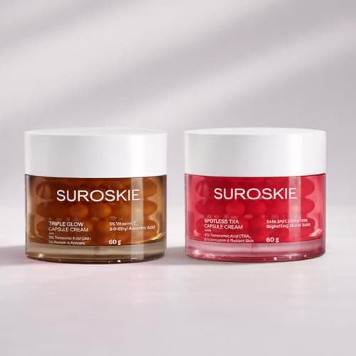Suroskie Spotless Capsule Cream 60g | Korean Skin Care For Women & Men | For Pigmentation & Dark Spots | Skin Brightening & Deep Hydration | All Skin Type (Combo Vitamin C & Spotless)