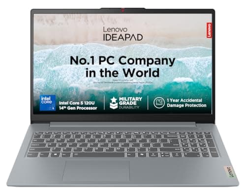 Lenovo IdeaPad Slim 3 14th Gen Intel Core 5 15.6 inch (39.6cm) FHD IPS Laptop (16GB RAM/512GB SSD/Windows 11/MS Office 2021/Backlit Keyboard/1Yr ADP Free/3 Mon. Game Pass/Grey/1.6Kg), 83E6001UIN