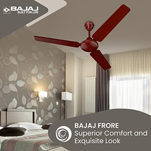 Bajaj Frore 1200 MM (48") 1 Star Rated Ceiling Fans For Home | BEE Star Rated Energy Efficient Ceiling Fan | Rust Free Coating For Long Life | High Air Delivery | 2-Yr Warranty 【Brown】 2